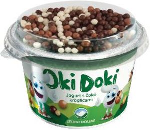 Jogurt Oki doki, čokoladne kroglice, 150 g